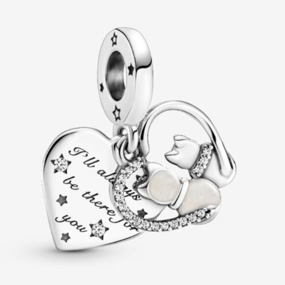 NWT Pandora Cats & Hearts Dangle Charm